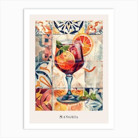 Sangria Tiled Illustration 1 Art Print