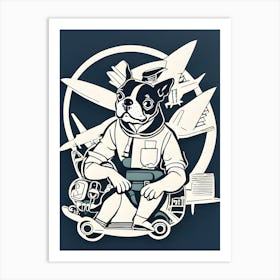 Boston Terrier-Reimagined 89 Art Print