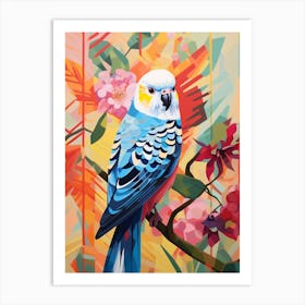 Bird Painting Collage Budgerigar 4 Art Print
