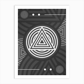 Geometric Glyph Abstract Array in White and Gray n.0057 Art Print