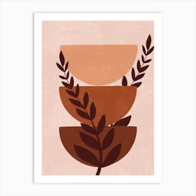 Bowls And Leaves 1 Art Print