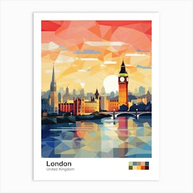 London, United Kingdom, Geometric Illustration 4 Poster Art Print
