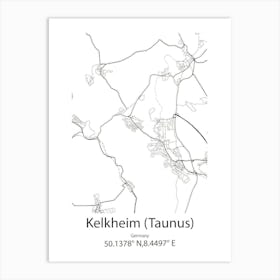 Kelkheim (Taunus),Germany Minimalist Map Art Print