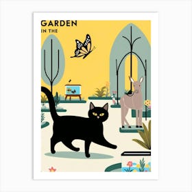 Cat In The Garden 2 Art Print