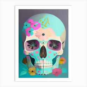 Skull With Floral Patterns Pastel 2 Paul Klee Art Print
