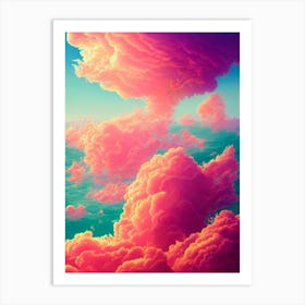 Clouds Sky Sunset Fantasy Dream Cumulus Nature Art Print