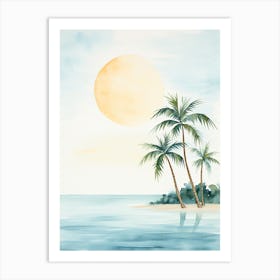 Watercolour Of Matira Beach   Bora Bora French Polynesia 1 Art Print
