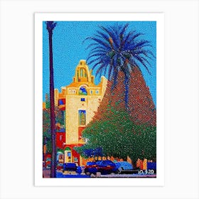 Costa Mesa, City Us  Pointillism Art Print