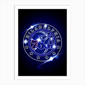 Philadelphia 76ers Neon Art Print