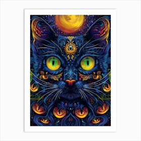 Psychedelic Cat 7 Art Print