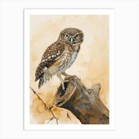 Burmese Fish Owl Painting 2 Art Print
