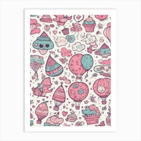 Doodle Wallpaper Art Print