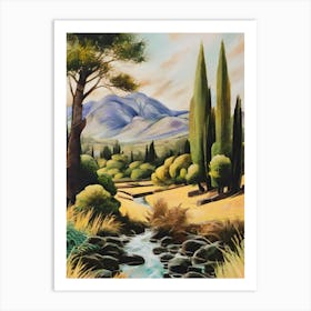 Cypress Trees And Stream Art Print
