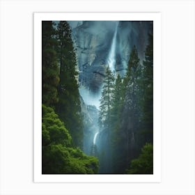 Waterfall In Yosemite 1 Art Print