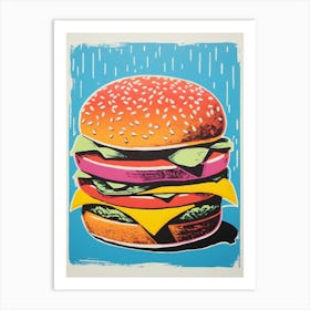 Retro Hamburger Colour Pop 4 Art Print