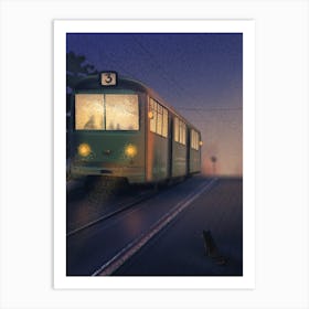 Train At Night Art Print