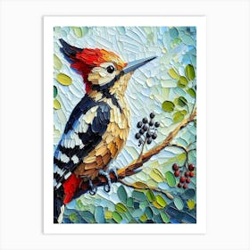 Mosaic woodpecker Bird Painting Art Print