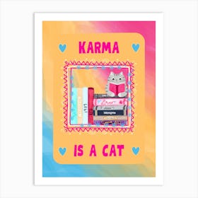 Rainbow Karma Cat Art Print