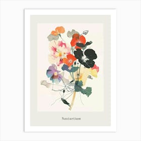 Nasturtium Collage Flower Bouquet Poster Art Print