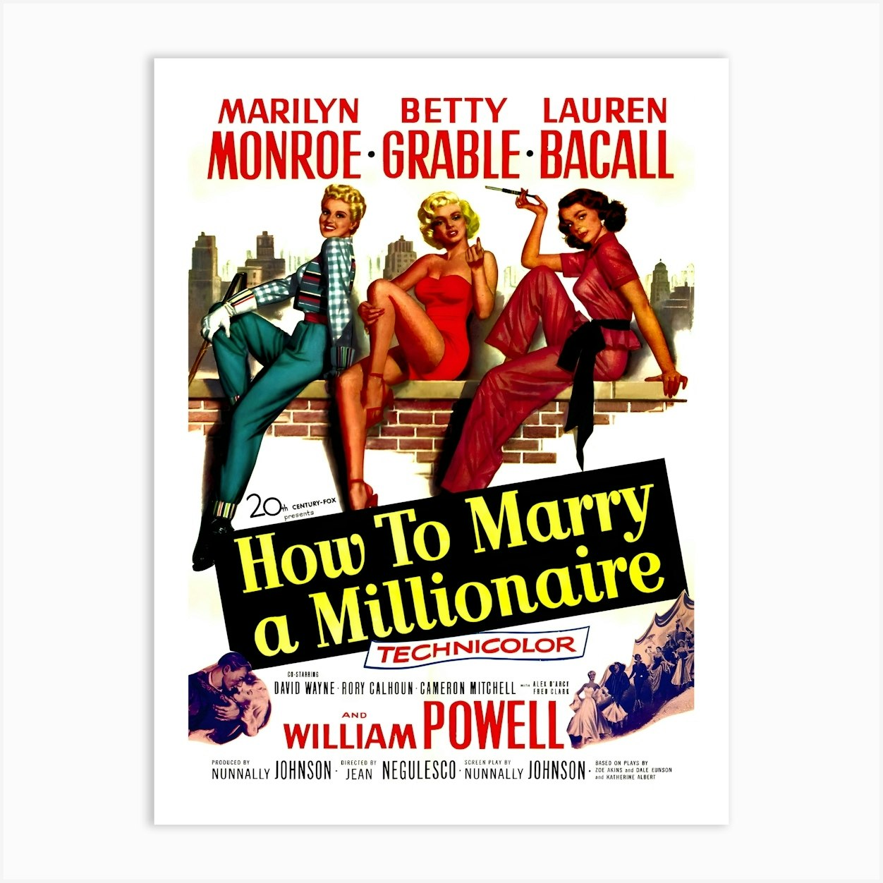 How To Marry A Millionaire, Marilyn Monroe, Movie Poster Print Art Print by Vintage Spirit