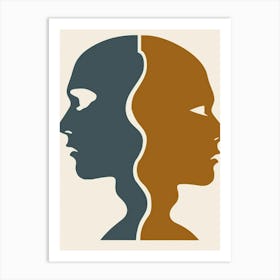 Two People'S Heads Art Print