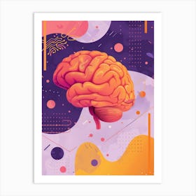 Abstract Brain Illustration 1 Art Print