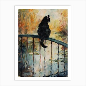 Cat On Bridge Art Print