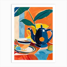 Matisse Inspired, Teapot, Fauvism Style 1 Art Print