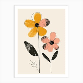 Hyderabad Flower Market Boho Minimalist Style Art Print