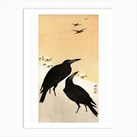 Crows In Snow (1900 1936), Ohara Koson Art Print