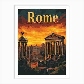 Aihrgdesign A Mid Century Modern Travel Poster For Rome Showi 91fa7ee8 9b81 42f0 855e B9629ea478d4 0 Art Print