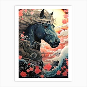 Asian Horse Art Print