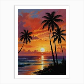 Sunset At The Beach 17 Art Print