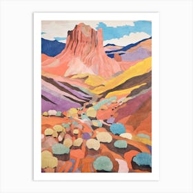 Mount Teide Spain 2 Colourful Mountain Illustration Art Print