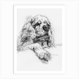 Clumber Spaniel Dog Line Sketch 4 Art Print