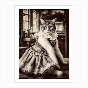 Cat In A Dress Art Print