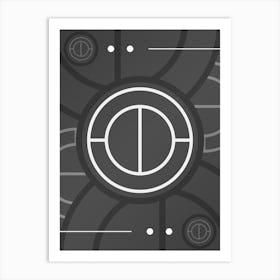 Abstract Geometric Glyph Array in White and Gray n.0051 Art Print