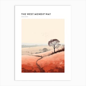 The West Mendip Way England 2 Hiking Trail Landscape Poster Art Print