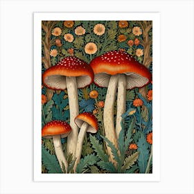 William Morris Mushrooms In The Forest 5 Art Print