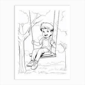 Line Art Inspired By The Swing 8 Art Print