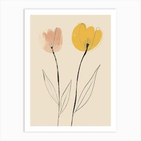 Jacksonville Flower Market Boho Minimalist Style Art Print