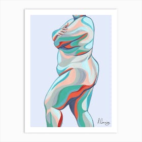 Body Positive Babe With Blue Background Art Print