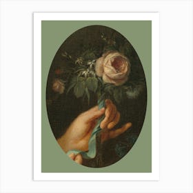 Hand Holding A Rose Art Print
