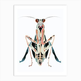 Colourful Insect Illustration Praying Mantis 14 Art Print