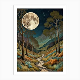 william morris Full Moon Over Scotland Art Print