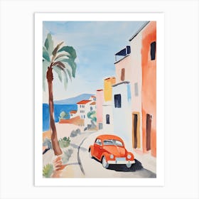 Watercolor Italian Coast Art Print