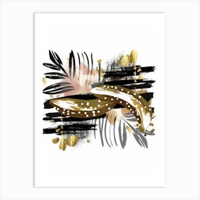 Gold And Black Abstract Painting 19 Art Print