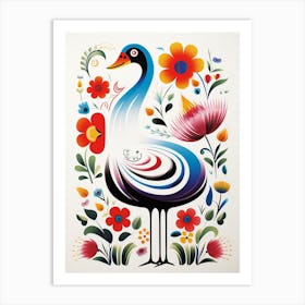 Scandinavian Bird Illustration Goose 2 Art Print