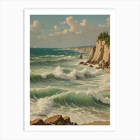 Cliffs And Waves Art Print