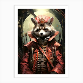 Steampunk Raccoon Art Print
